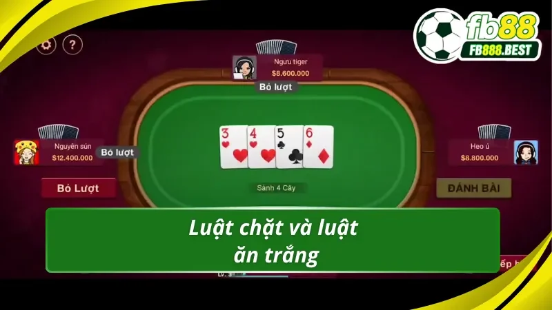 Luật chơi tiến lên miền nam về bài chặn và tới trắng đầy kích thích